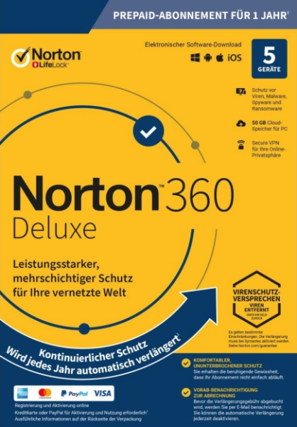 Norton 360 ABO Deluxe inkl. 50GB ESD