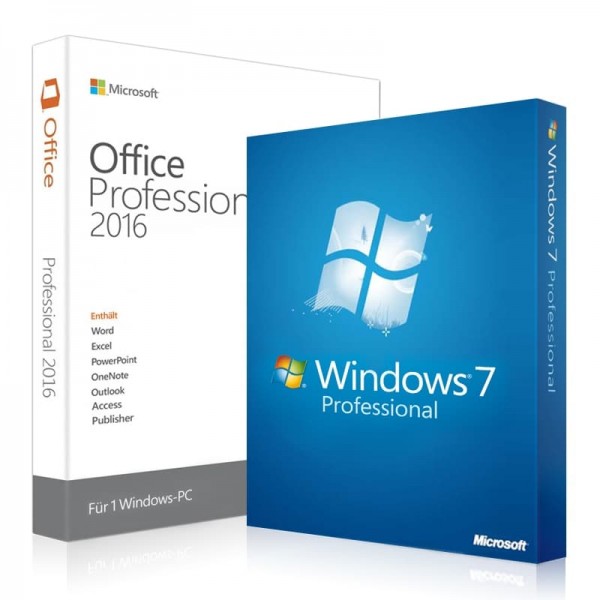Windows 7 Professional + Office 2016 Professional+ Lizenzschlüssel